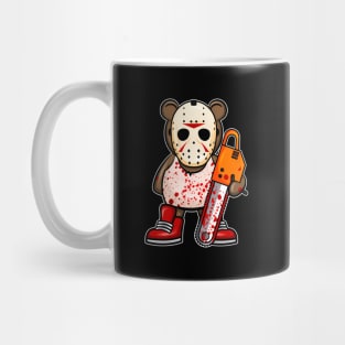 Teddy Bear With Blood And Chainsaw Motive For Halloween Mug